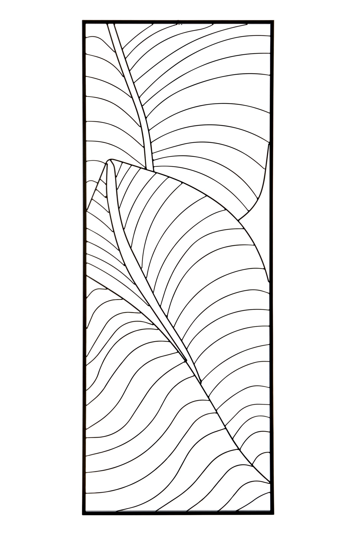 Aramis Large Black Leaf Design Wall Art