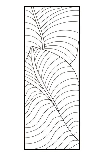 Aramis Large Black Leaf Design Wall Art