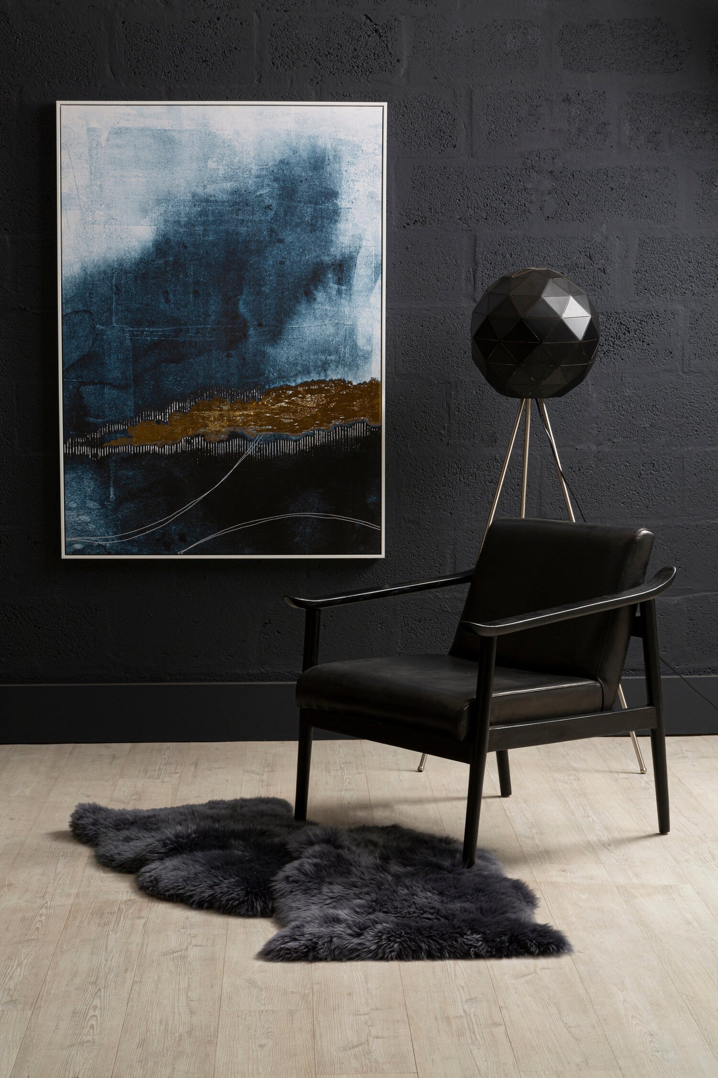 Galleria Blue Gold Abstract Wall Art