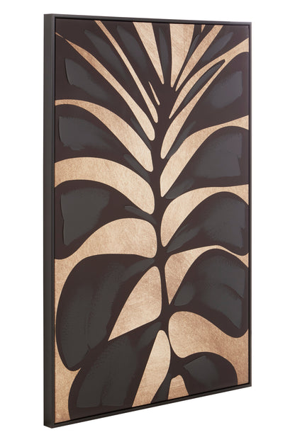 Galleria Canvas Black Leaf Design Wall Art