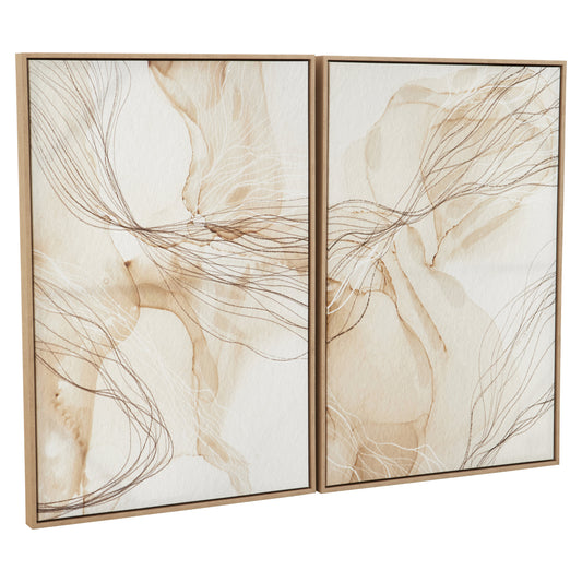 Galleria Set of Two Natural Abstract Wall Art
