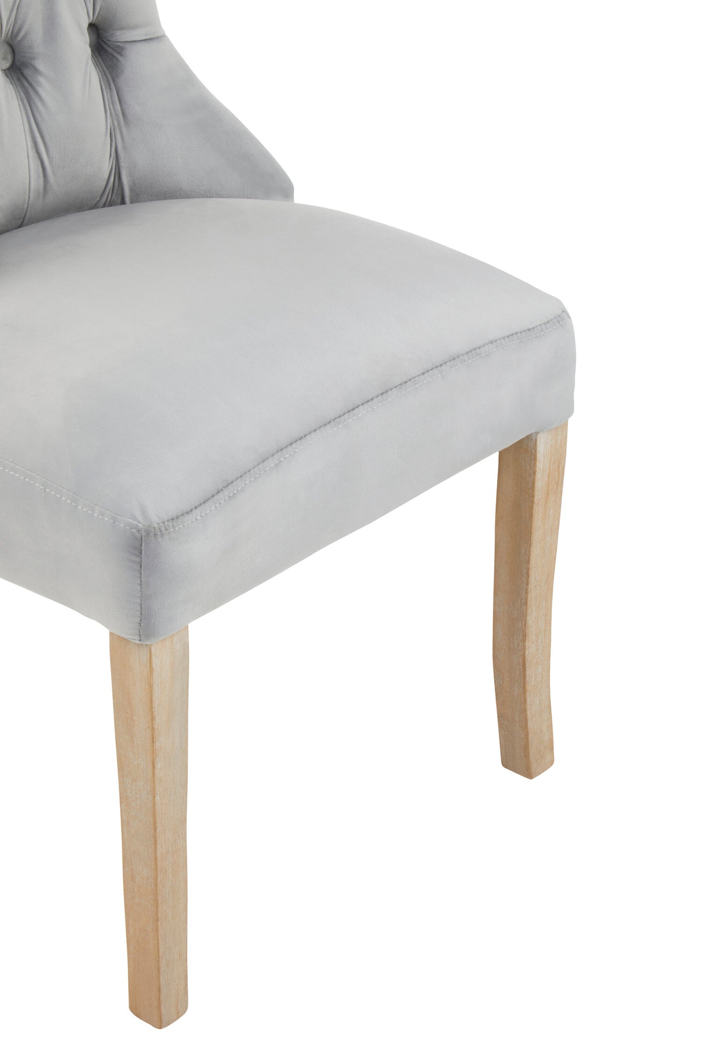 Davenport Luxe Grey Velvet Buttoned Dining Chair