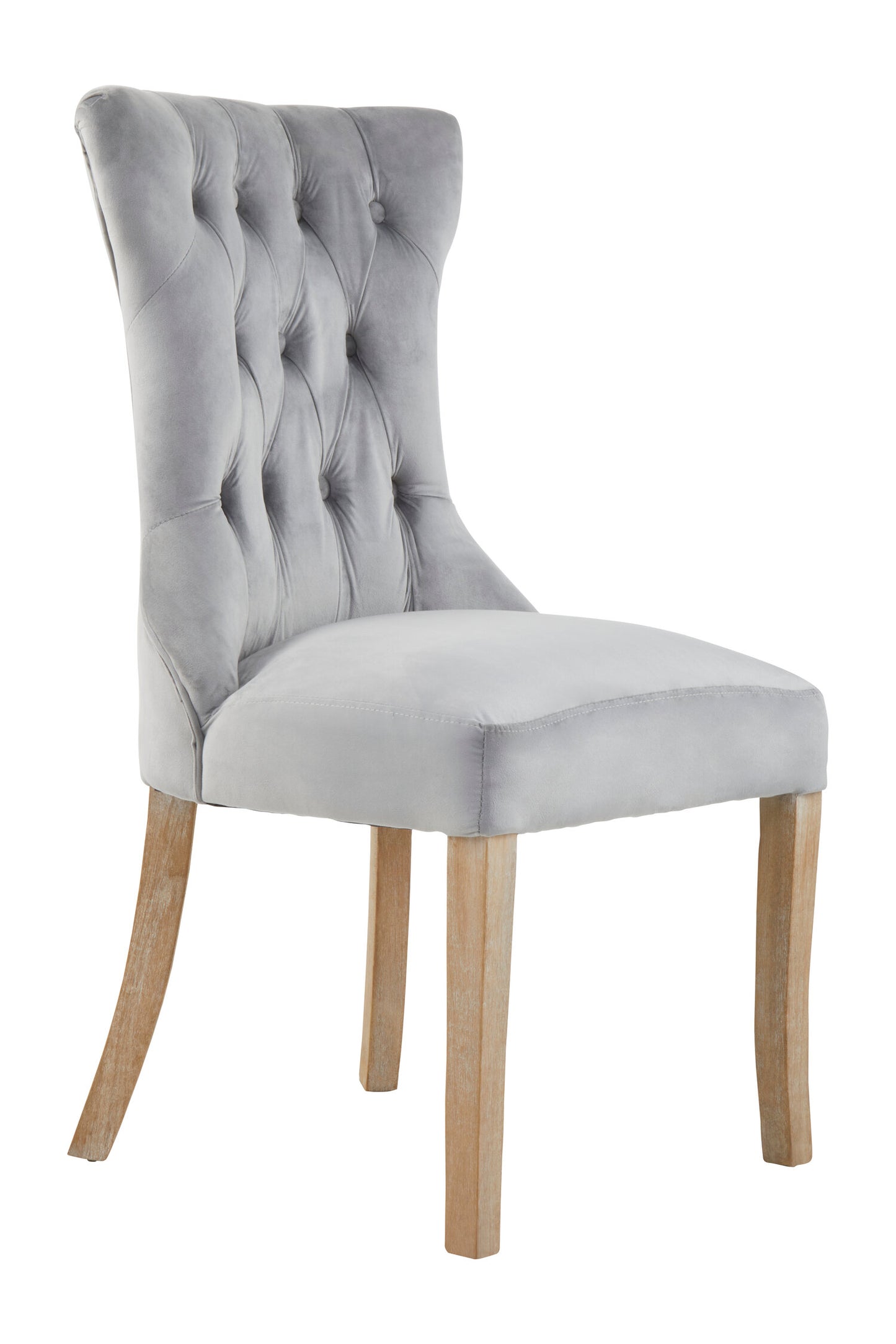 Davenport Luxe Grey Velvet Buttoned Dining Chair