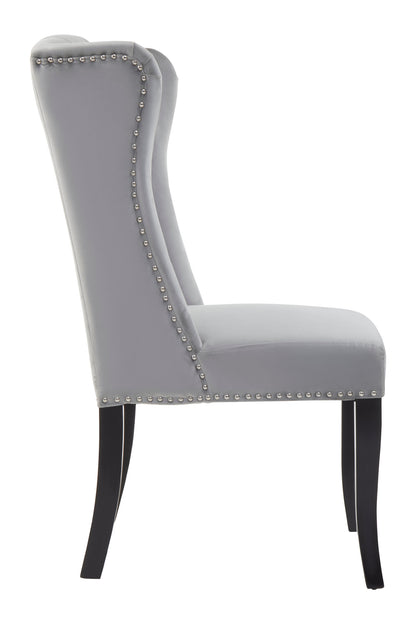 Davenport Luxe Grey Velvet Dining Chair | Bali & Blue