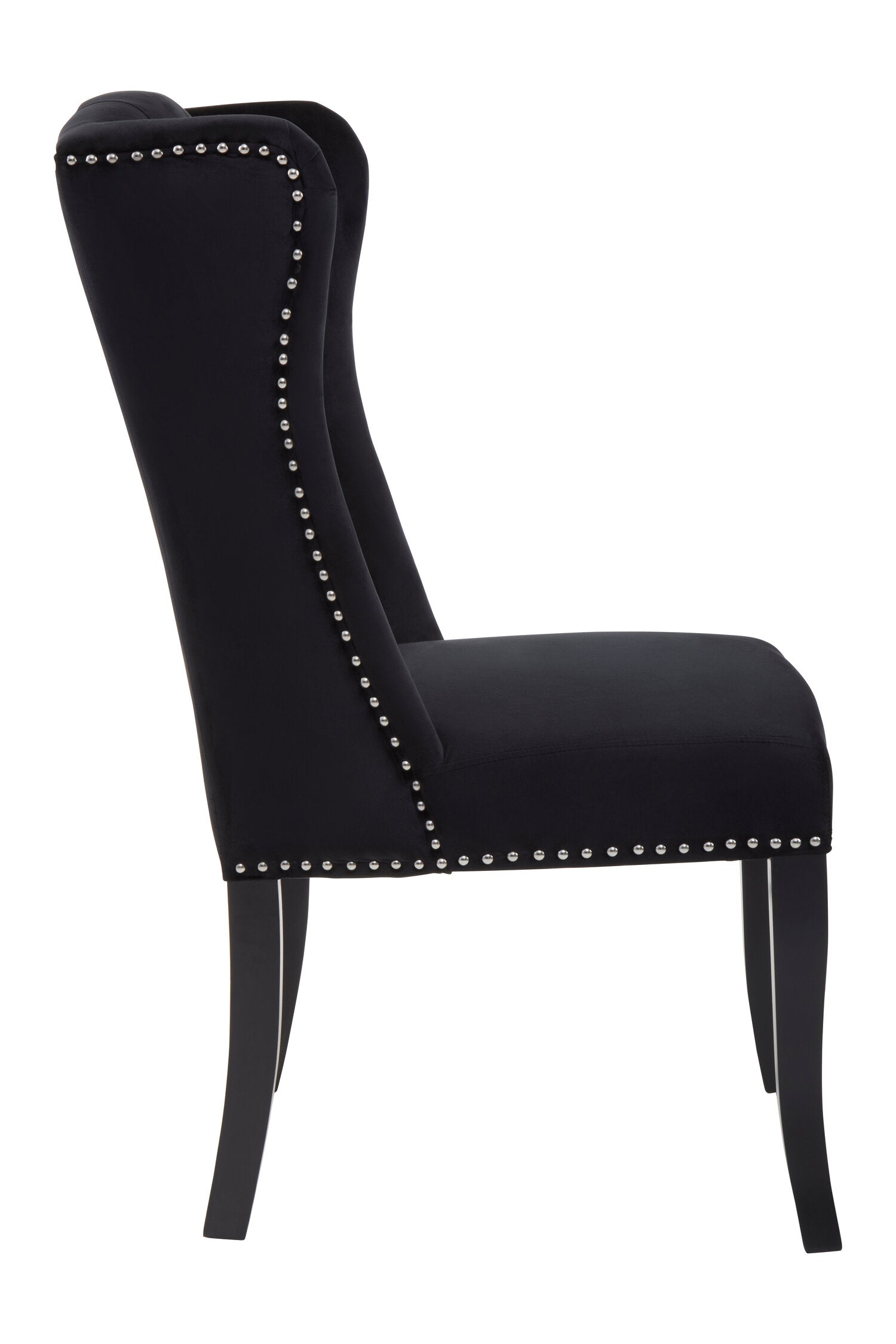Davenport Luxe Black Velvet Dining Chair with Dark Legs | Bali & Blue