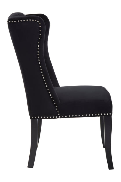 Davenport Luxe Black Velvet Dining Chair with Dark Legs | Bali & Blue