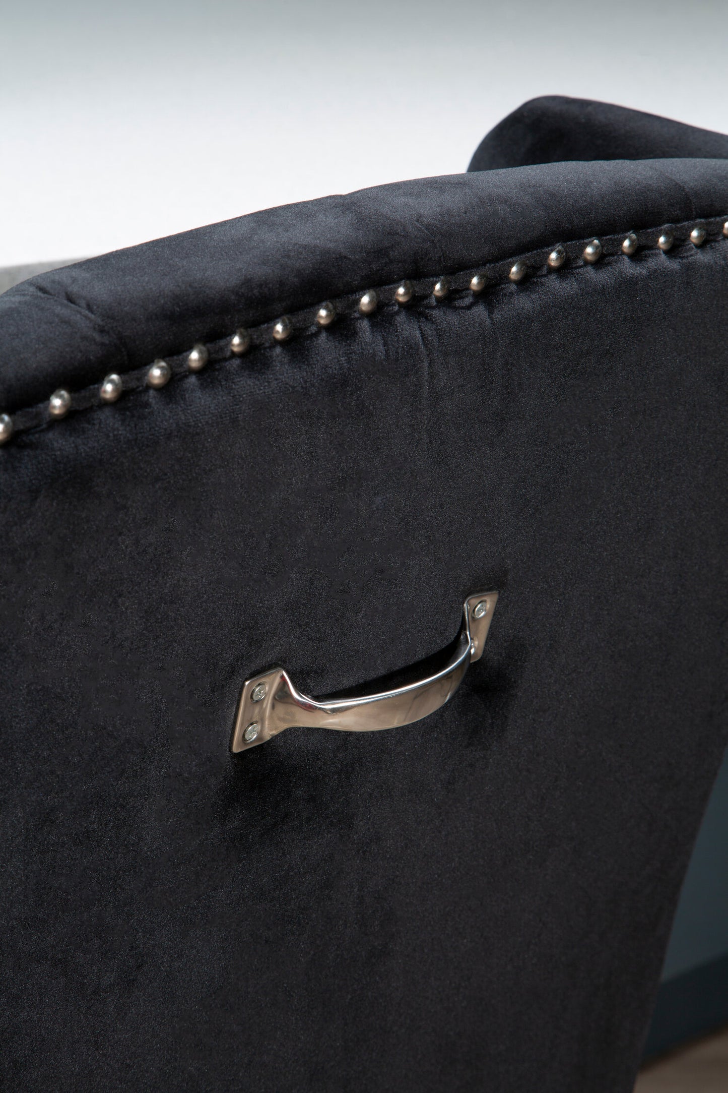 Davenport Luxe Black Velvet Dining Chair with Dark Legs