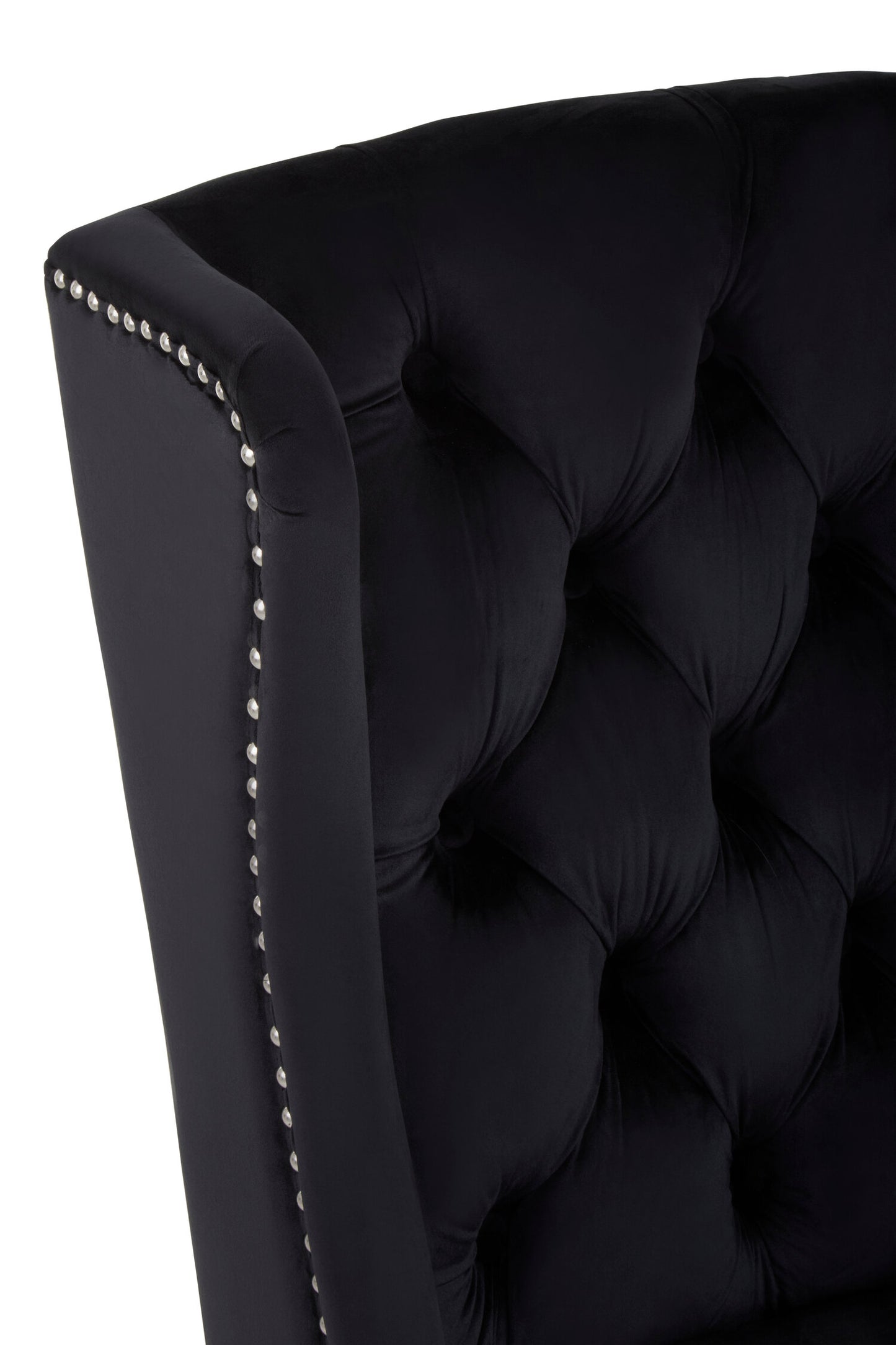 Davenport Luxe Black Velvet Dining Chair with Dark Legs