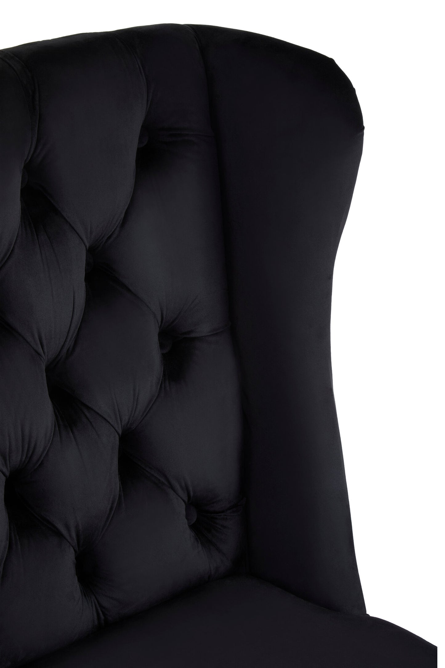 Davenport Luxe Black Velvet Dining Chair with Dark Legs