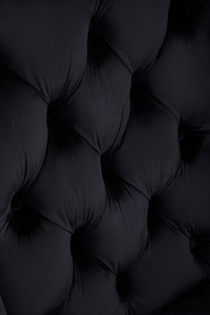 Davenport Luxe Black Velvet Dining Chair with Dark Legs
