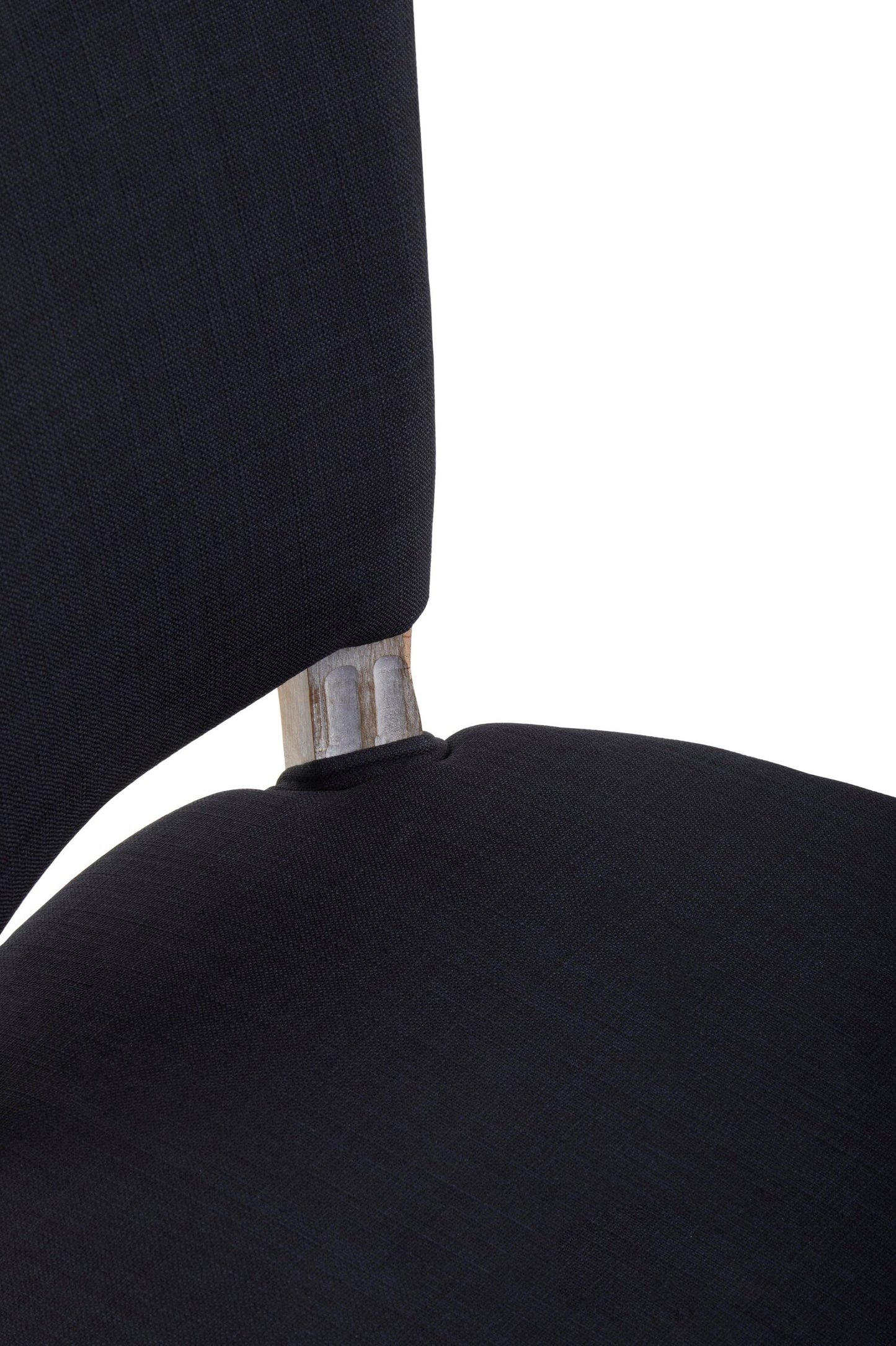 Davenport Black Linen Dining Chair with Antique Wood Legs