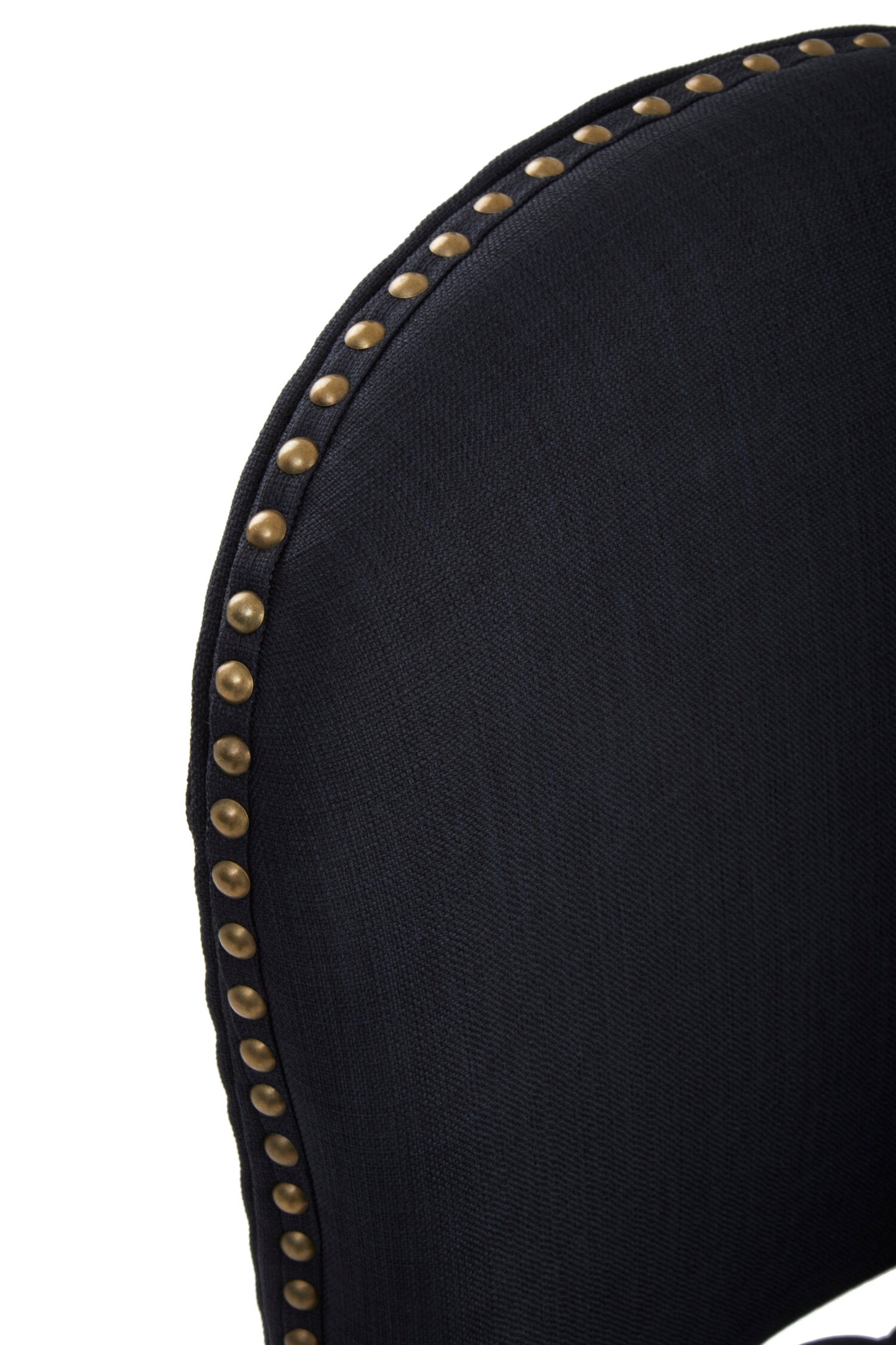 Davenport Black Linen Dining Chair with Antique Wood Legs