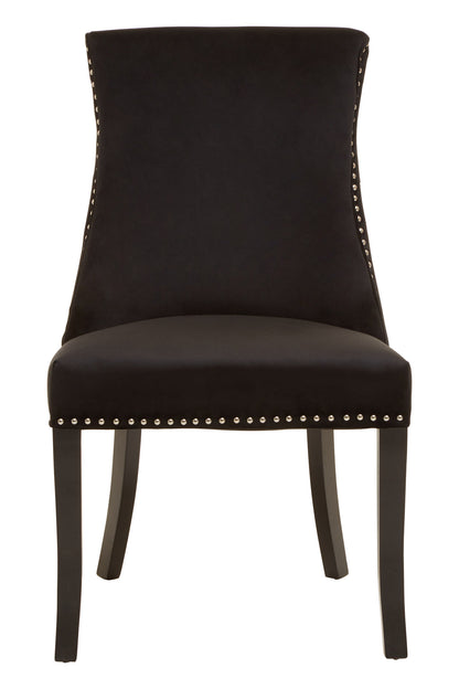 Davenport Luxe Black Velvet Dining Chair