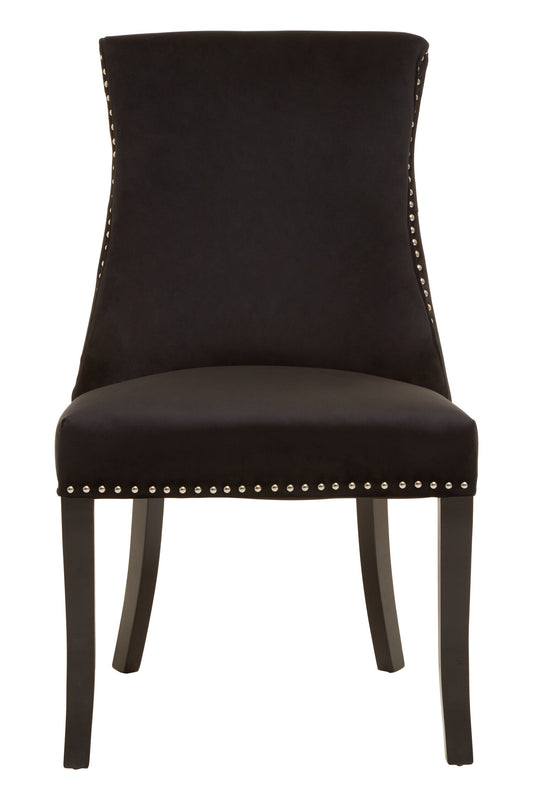 Davenport Luxe Black Velvet Dining Chair