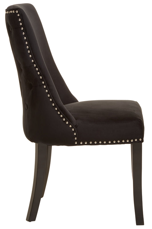 Davenport Luxe Black Velvet Dining Chair