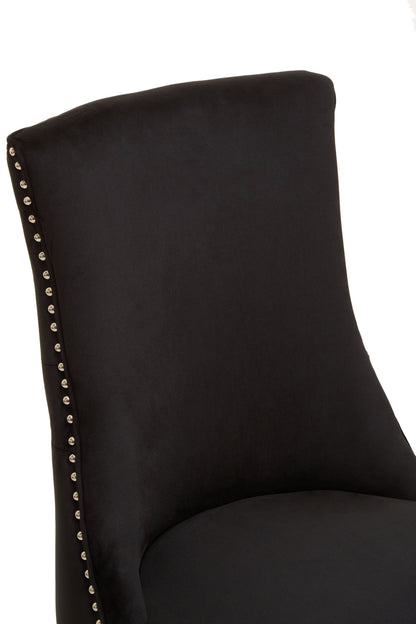 Davenport Luxe Black Velvet Dining Chair