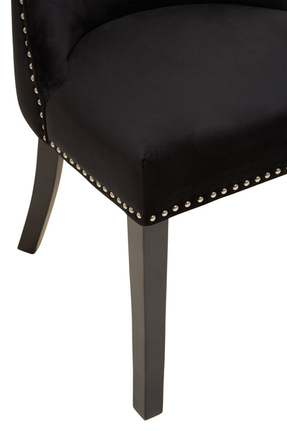 Davenport Luxe Black Velvet Dining Chair