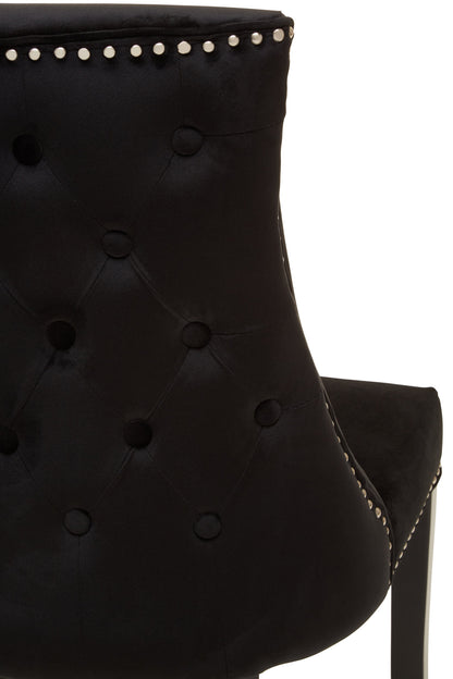 Davenport Luxe Black Velvet Dining Chair