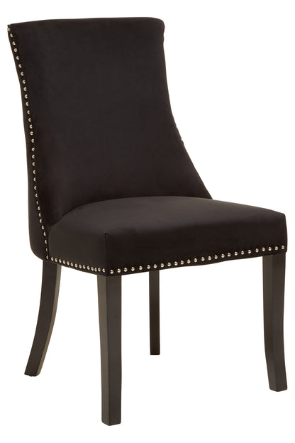 Davenport Luxe Black Velvet Dining Chair
