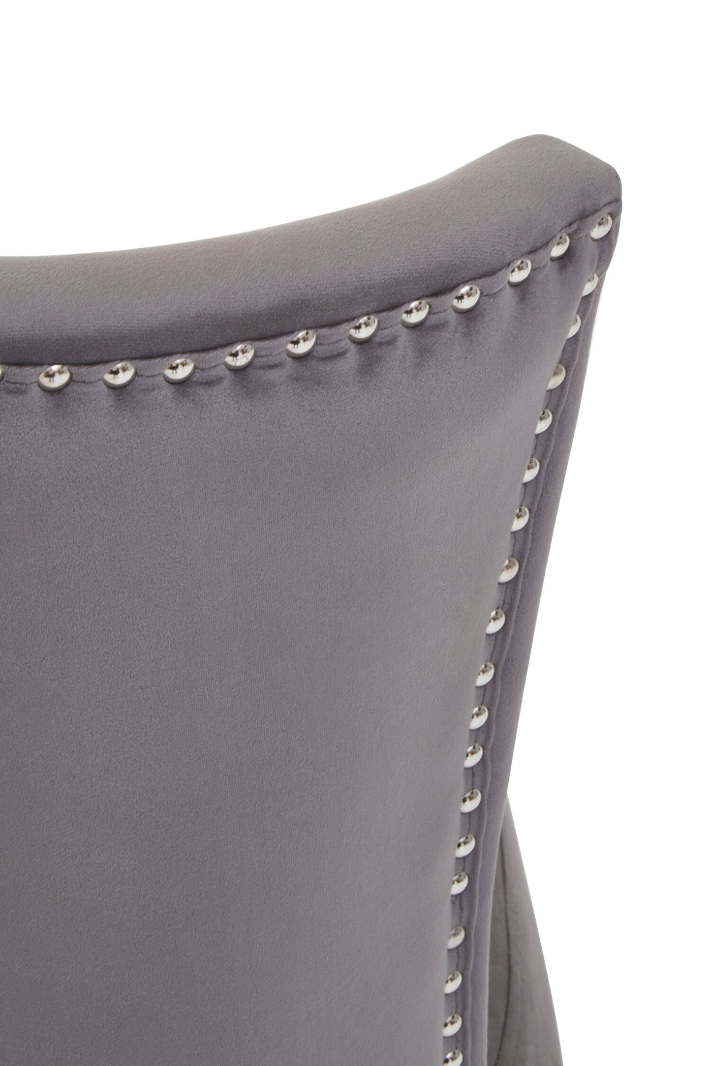 Davenport Luxe Grey Velvet Dining Chair with Antique Legs