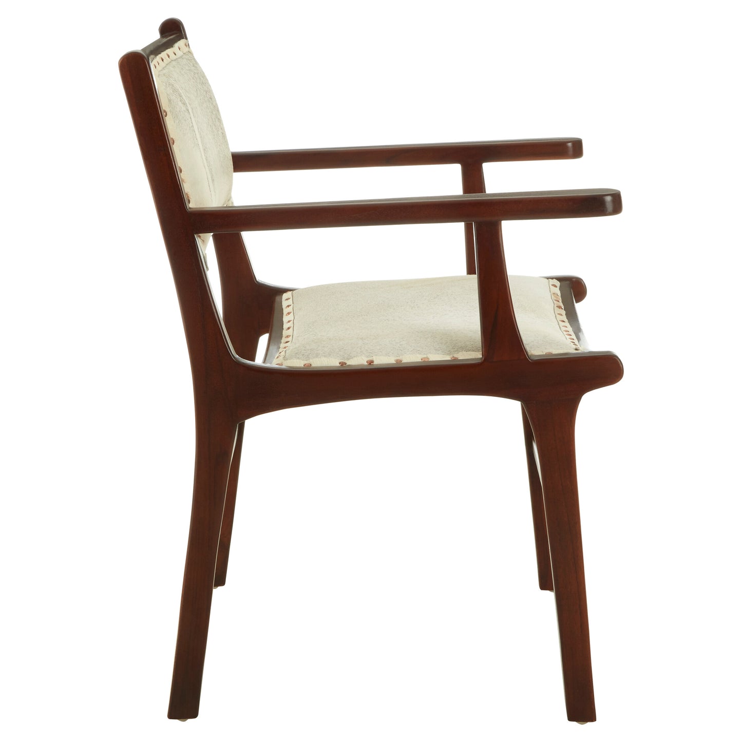 Nepal Leather and Teak Wood Dining Chair