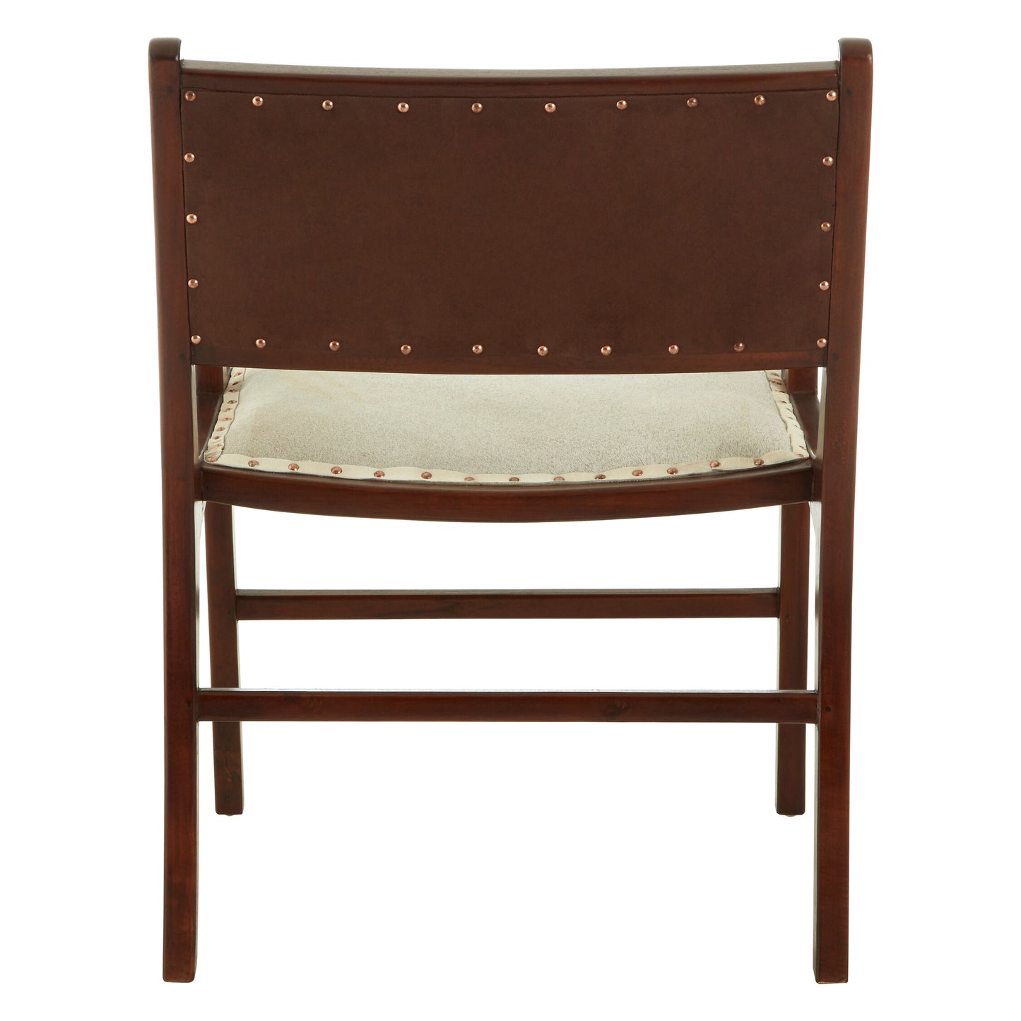 Nepal Leather and Teak Wood Dining Chair