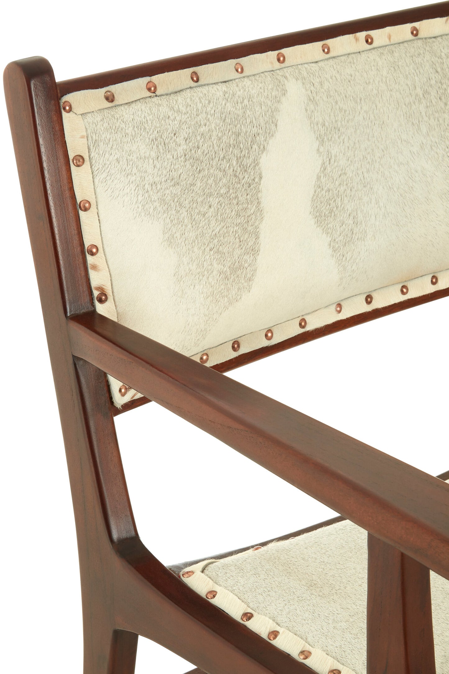 Nepal Leather and Teak Wood Dining Chair