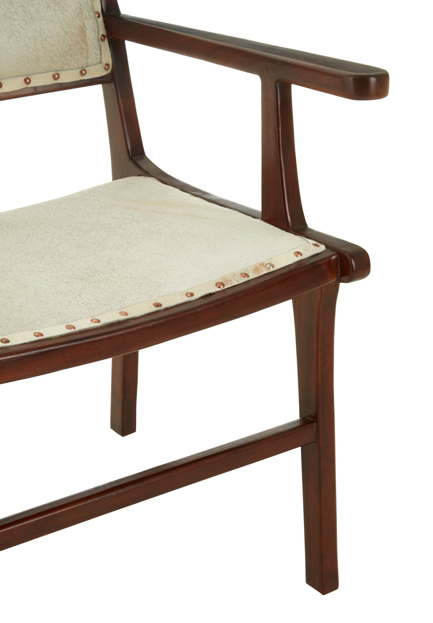 Nepal Leather and Teak Wood Dining Chair