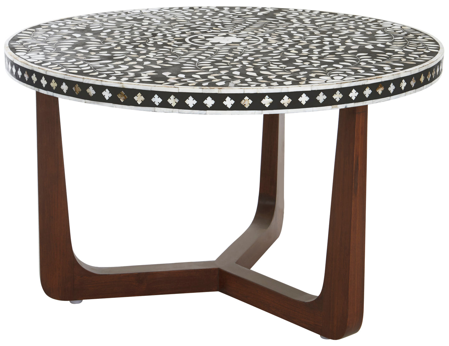 Lana Mother of Pearl Round Floral Coffee Table | Bali & Blue