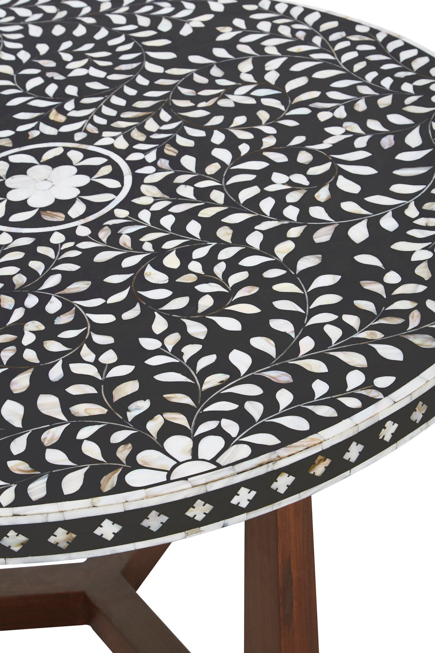 Lana Mother of Pearl Round Floral Coffee Table