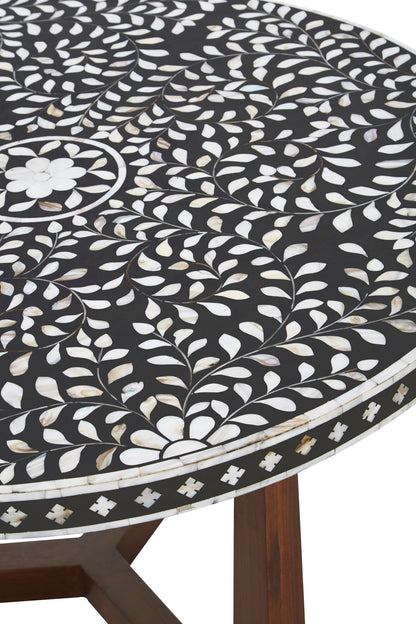 Lana Mother of Pearl Round Floral Coffee Table