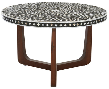 Lana Mother of Pearl Round Floral Coffee Table