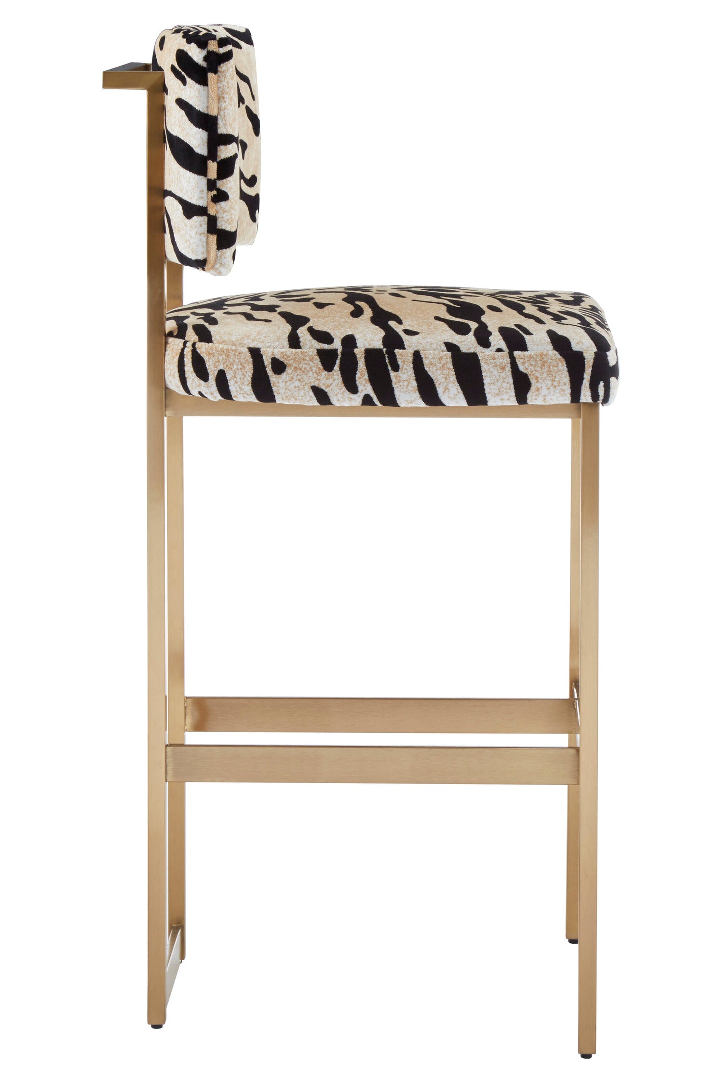 Mayfair Luxe Tiger Print Velvet Bar Stool