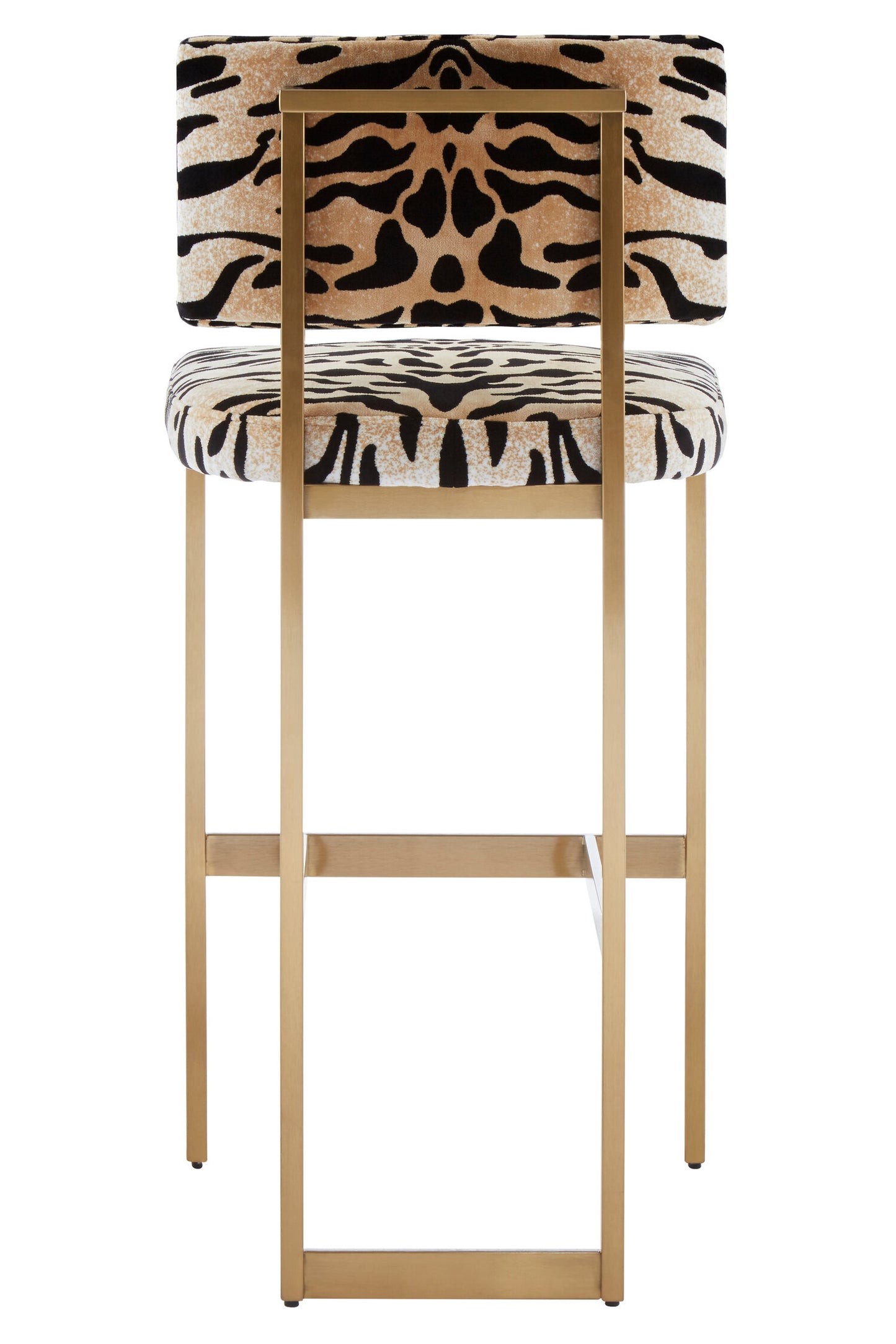 Mayfair Luxe Tiger Print Velvet Bar Stool | Bali & Blue