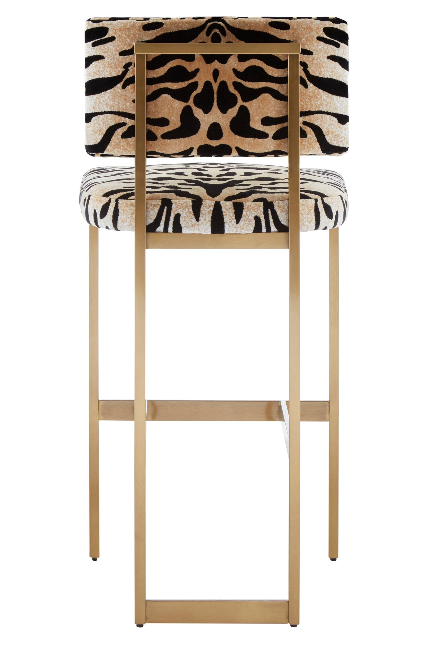 Mayfair Luxe Tiger Print Velvet Bar Stool | Bali & Blue