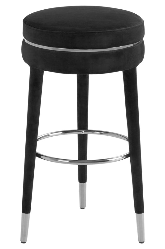 Mayfair Luxe Grey Velvet Silver Leg Bar Stool | Bali & Blue