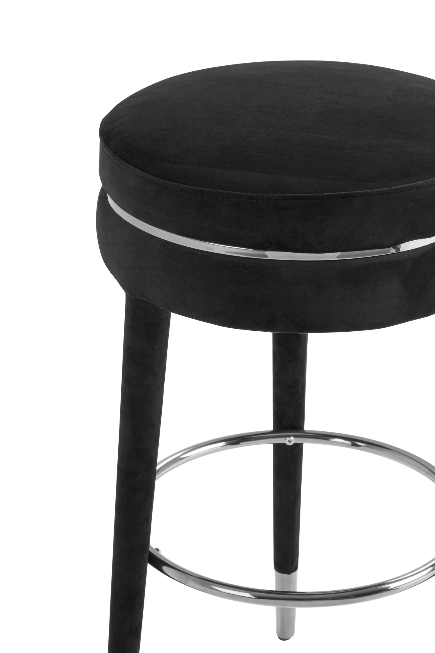 Mayfair Luxe Grey Velvet Silver Leg Bar Stool