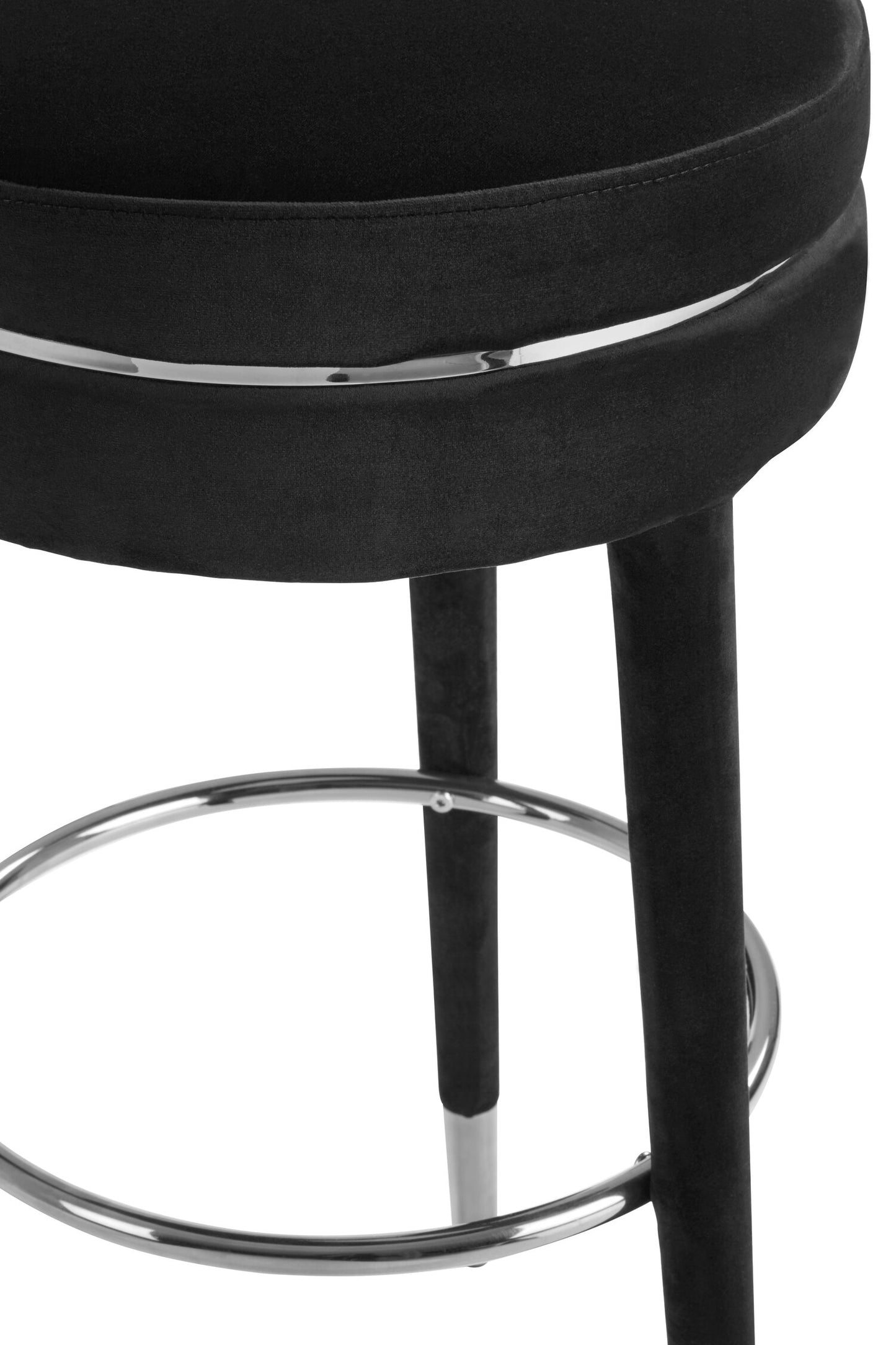 Mayfair Luxe Grey Velvet Silver Leg Bar Stool