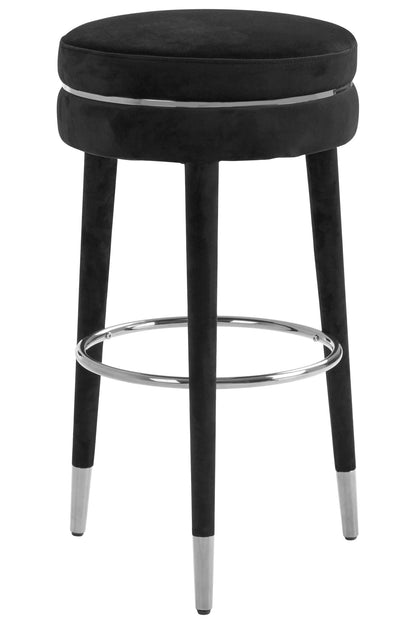 Mayfair Luxe Grey Velvet Silver Leg Bar Stool