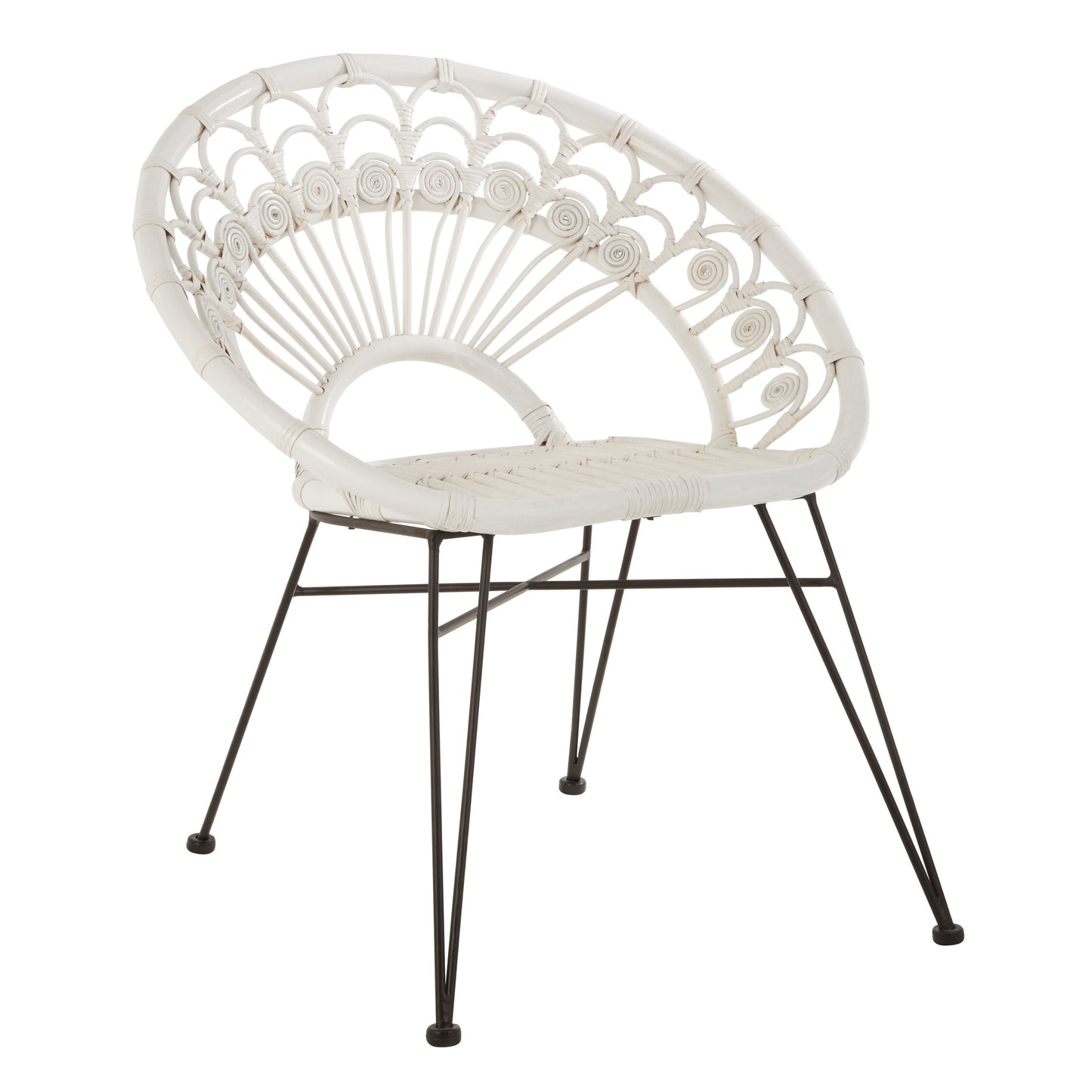 Koh Lanta White Rattan Nordic Armchair