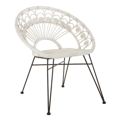 Koh Lanta White Rattan Nordic Armchair