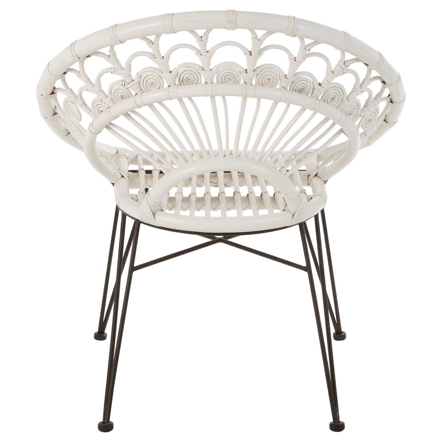 Koh Lanta White Rattan Nordic Armchair | Bali & Blue