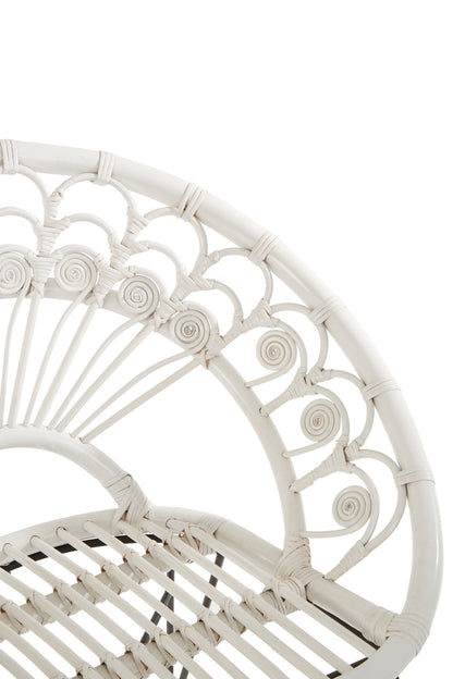 Koh Lanta White Rattan Nordic Armchair