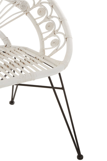 Koh Lanta White Rattan Nordic Armchair