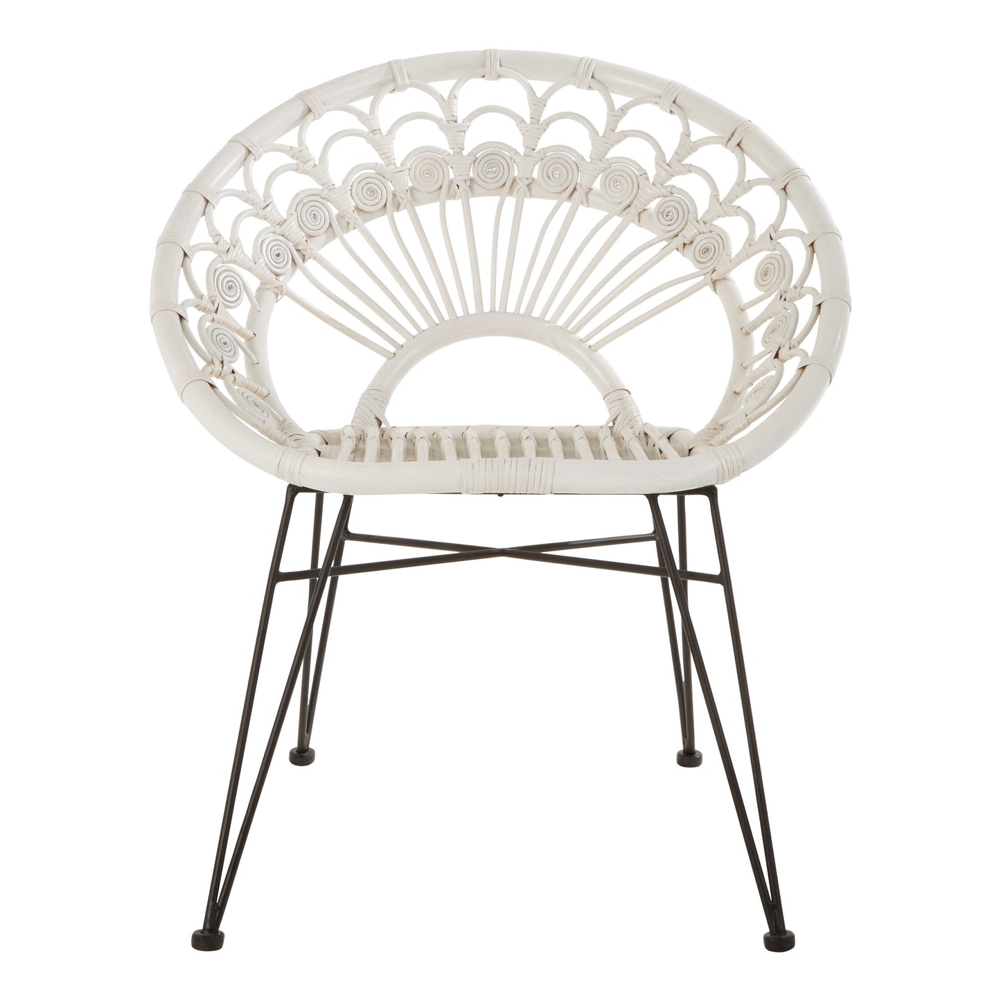 Koh Lanta White Rattan Nordic Armchair