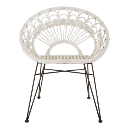 Koh Lanta White Rattan Nordic Armchair