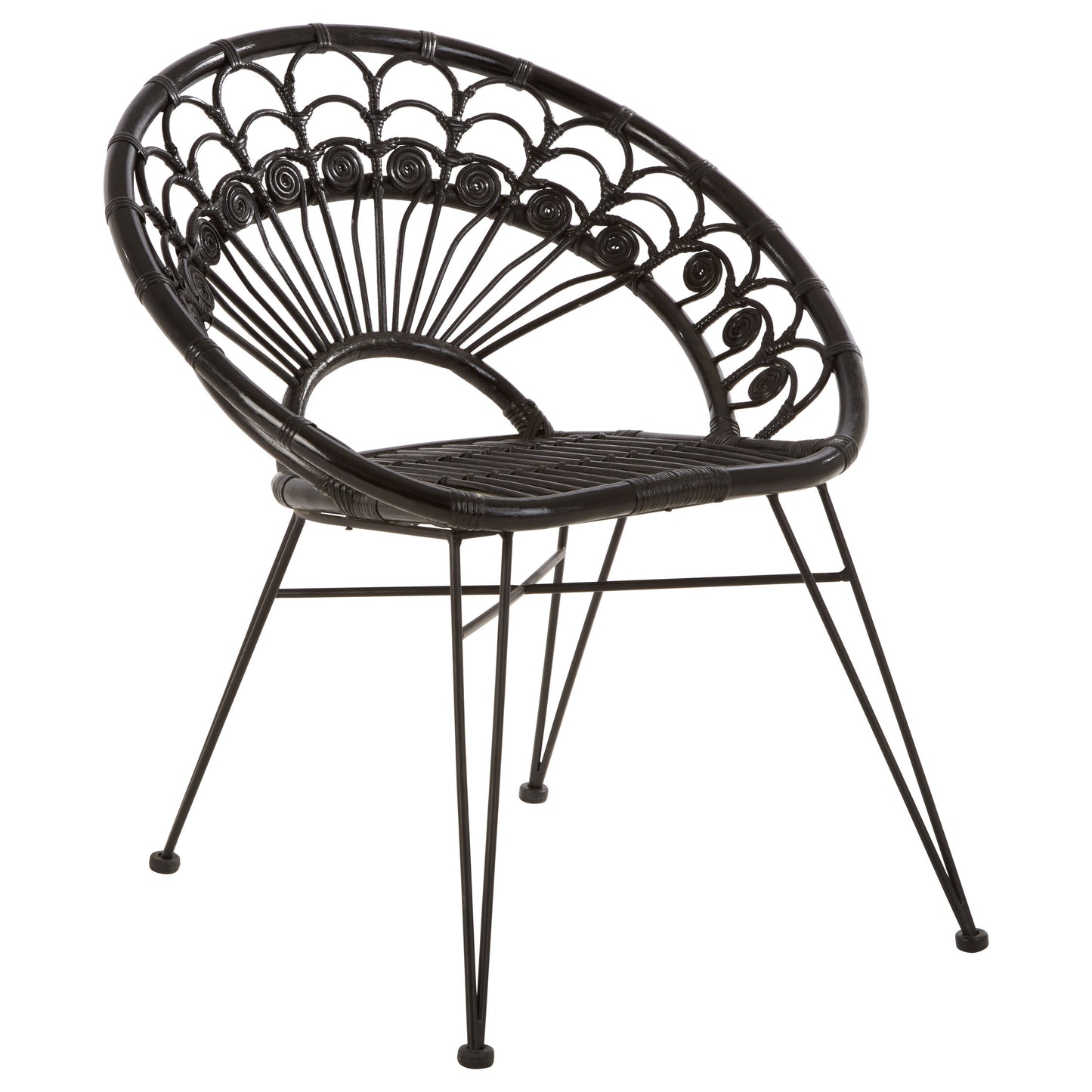 Koh Lanta Black Rattan Nordic Armchair