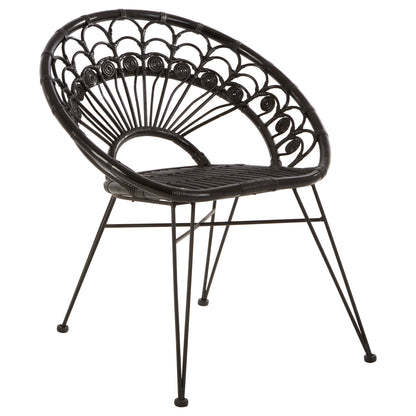 Koh Lanta Black Rattan Nordic Armchair