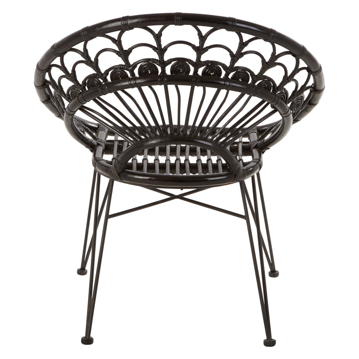 Koh Lanta Black Rattan Nordic Armchair | Bali & Blue