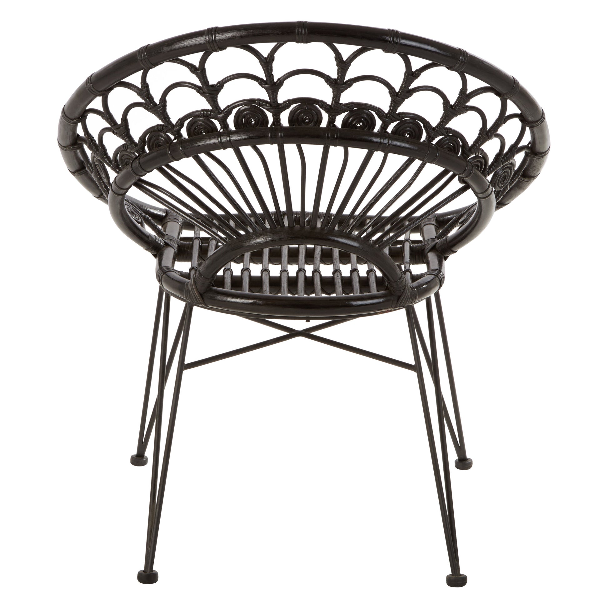 Koh Lanta Black Rattan Nordic Armchair | Bali & Blue